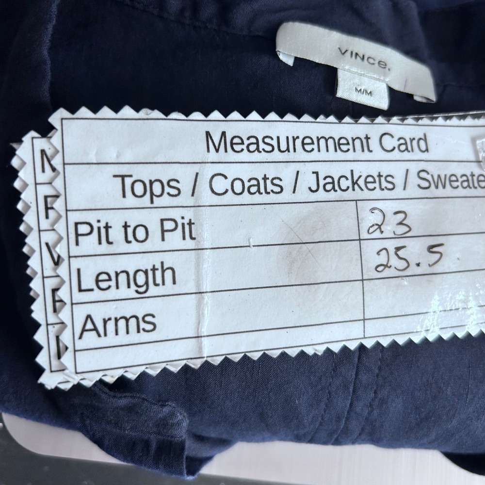 Vince Linen Popover Top Navy‎ Blue Medium - Picture 8 of 15